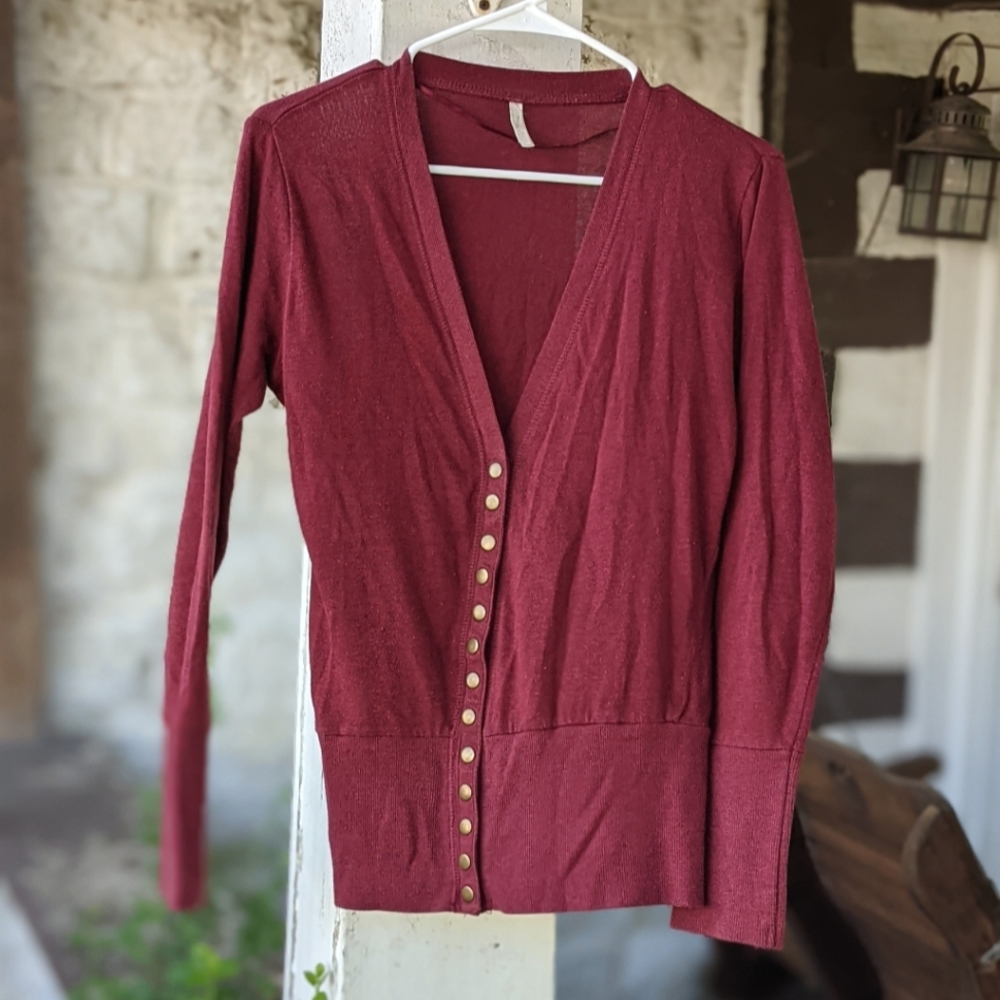 Dark Dusty Red Cardigan
